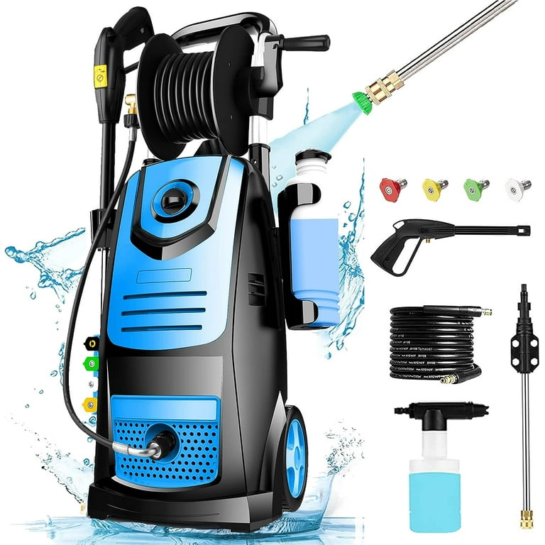 Buy AVA Evolution P70 Pressure Washer, 150 Bar 540 LPH 2400 W, High Power  Electric Jet Washer with Foam Cannon, Follow-Me Hose Reel, Zoom Lance, Used  for Patios, Cars, Includes Turbo and