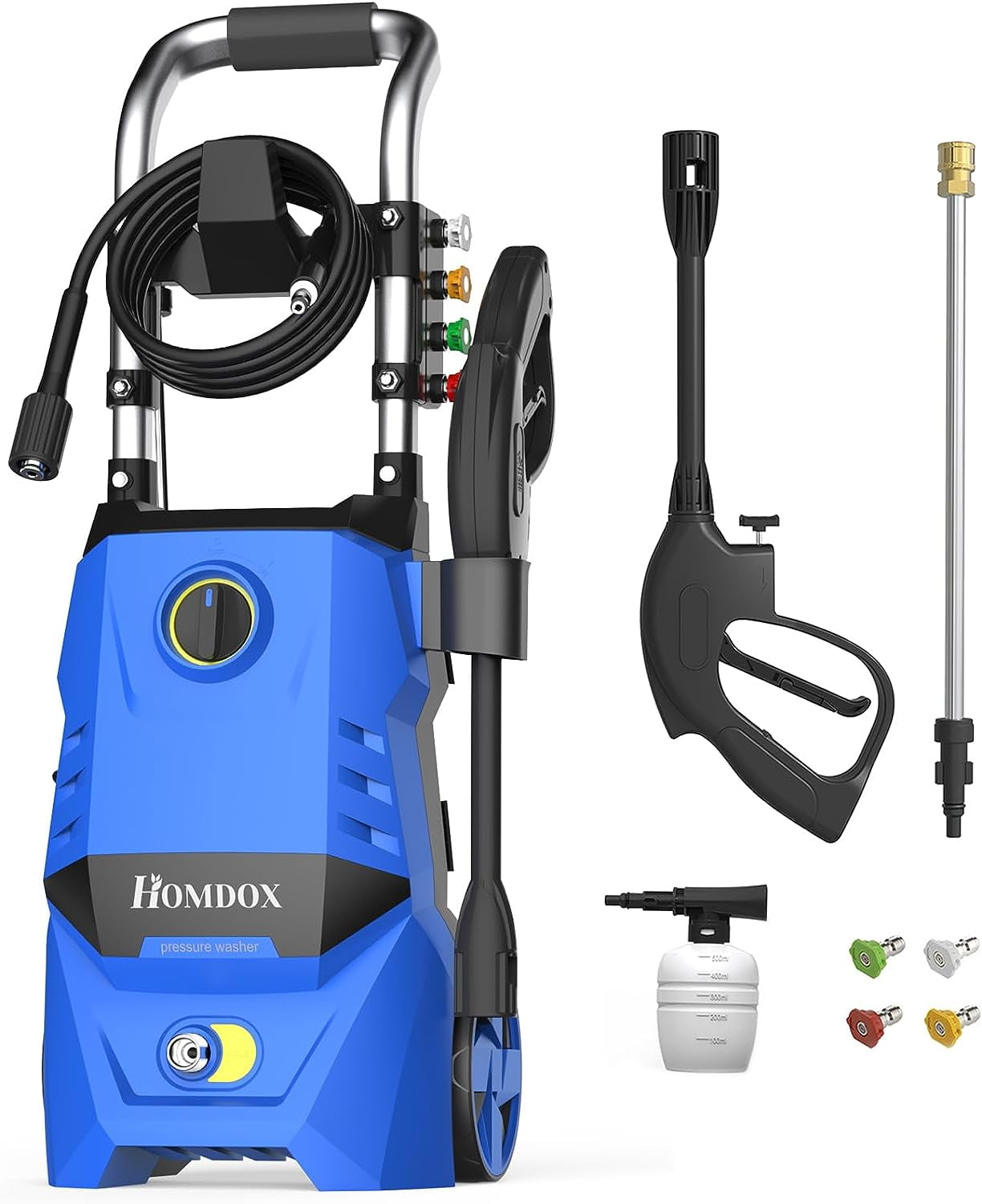 Fazil 4000PSI Pressure Washer, Electric Power Washer, Car Wash Machine with  5 Spray Nozzle,&Foam Cannon, High Powerful Cleaner for