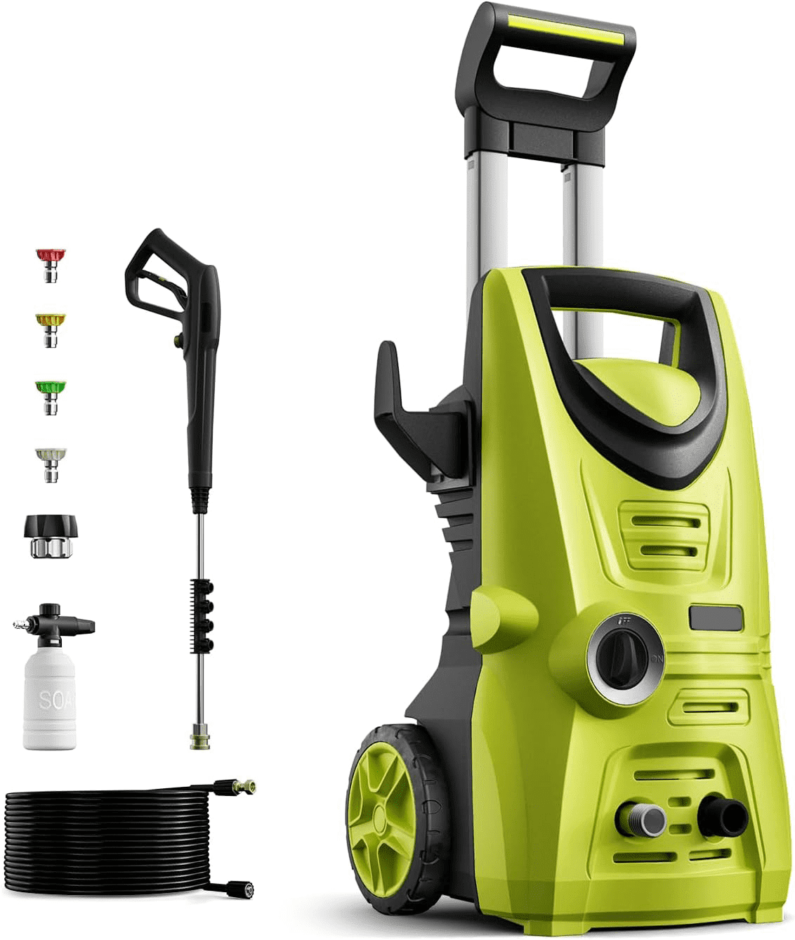 Electric Pressure Washer, 2030 PSI Pressure Cleaner with Upgraded Swivel Joint，4 Nozzles Tips 26 FT Hose for Car, Patios, Fences-Green Sansujyuku sansujyuku.com