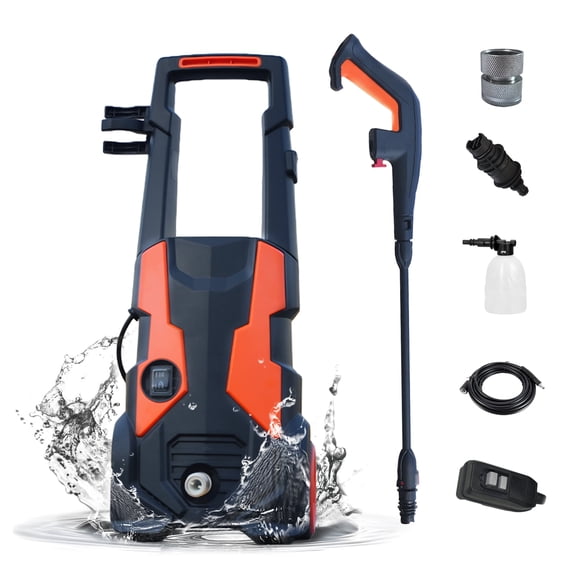 Electric Pressure Washer 2800 PSI 2.0 GPM, High Flow Power Washer with 5 Quick-Connect Nozzles, Portable Cleaning Machine for Cars, Patios, Driveways & Home Use - Orange