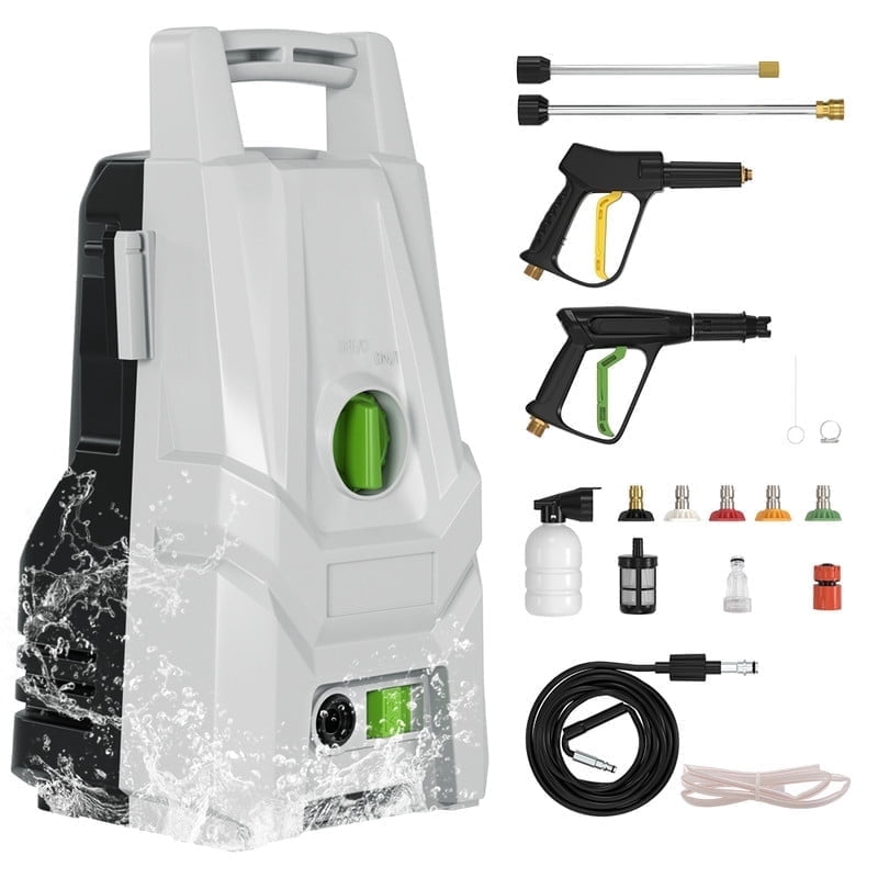 Electric Pressure Washer 3200PSI Max 1.8GPM High Pressure Power Washer Electric Powered 1400W Portable Pressure Cleaner Machine with 6 Nozzles Fence and Deck Cleaning