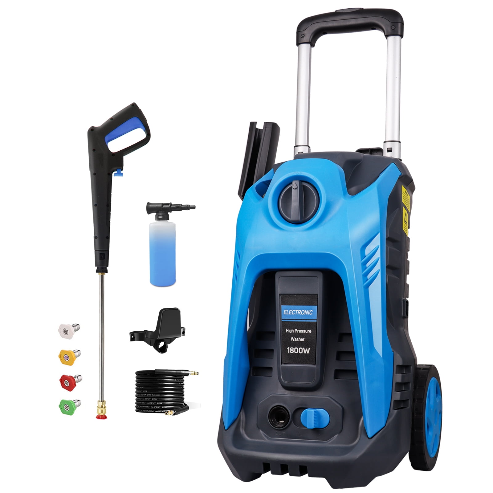 Electric Pressure Washer Power Washer 3500 Max PSI 2.5 GPM High Pressure  Cleaner Machine with 25 FT Hose Reel 4 Quick-Connect Adjustable Nozzles  Foam