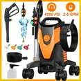 thumbnail image 1 of Electric Pressure Washer,GOCHIFIX 4200 PSI High Pressure Washer with 4 Nozzle Tips,Foam Cannon,35 FT Hose and 26FT Power Cord,4 Wheels Rolling 2.6 GPM Power Car Washer for Home Car Garden Patio, 1 of 9