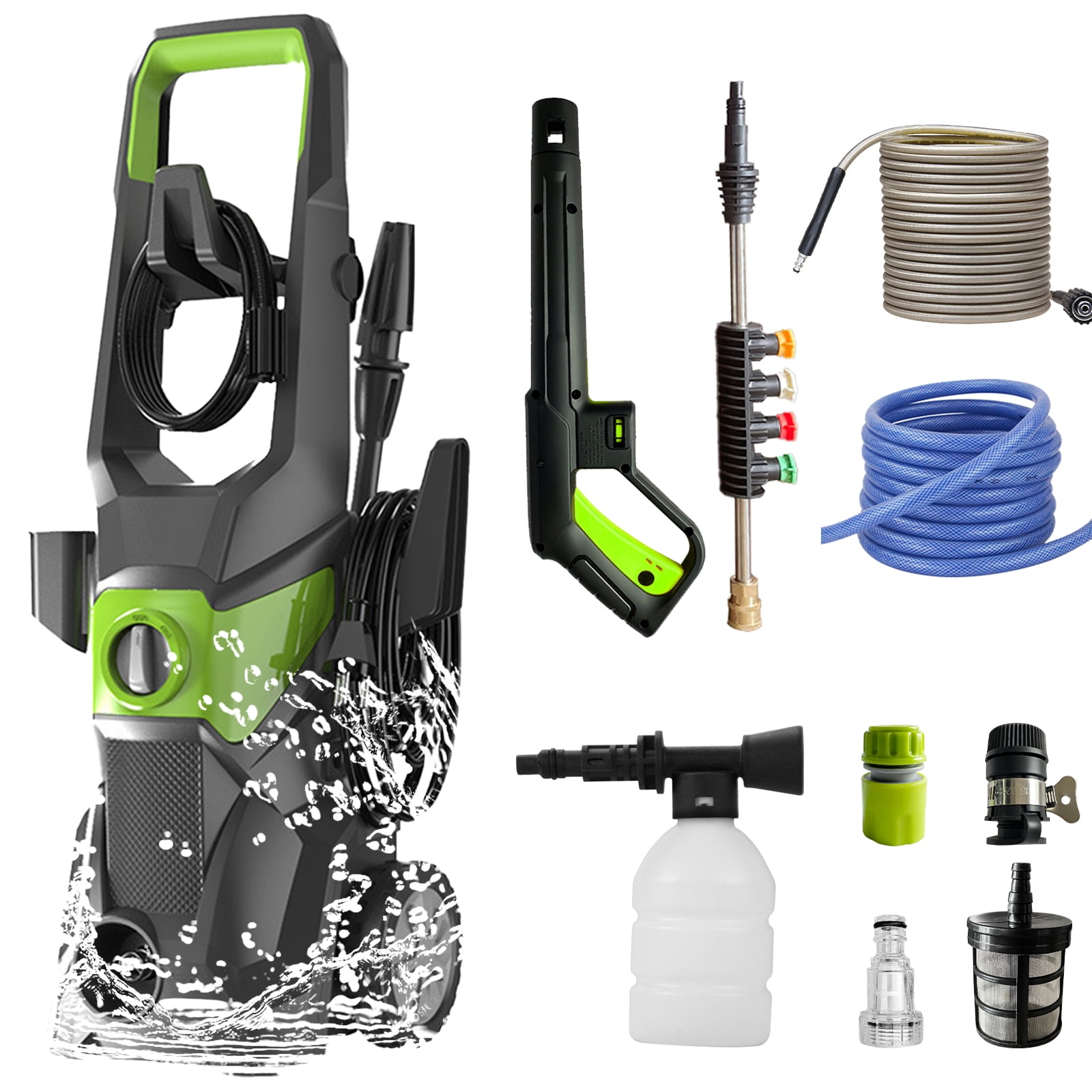 Electric Pressure Washer, 4000PSI Max 2.6 GPM Power Washer with 30 ft Hose, 4 Different Pressure Tips, Foam Cannon, Perfect for Cars, Patios