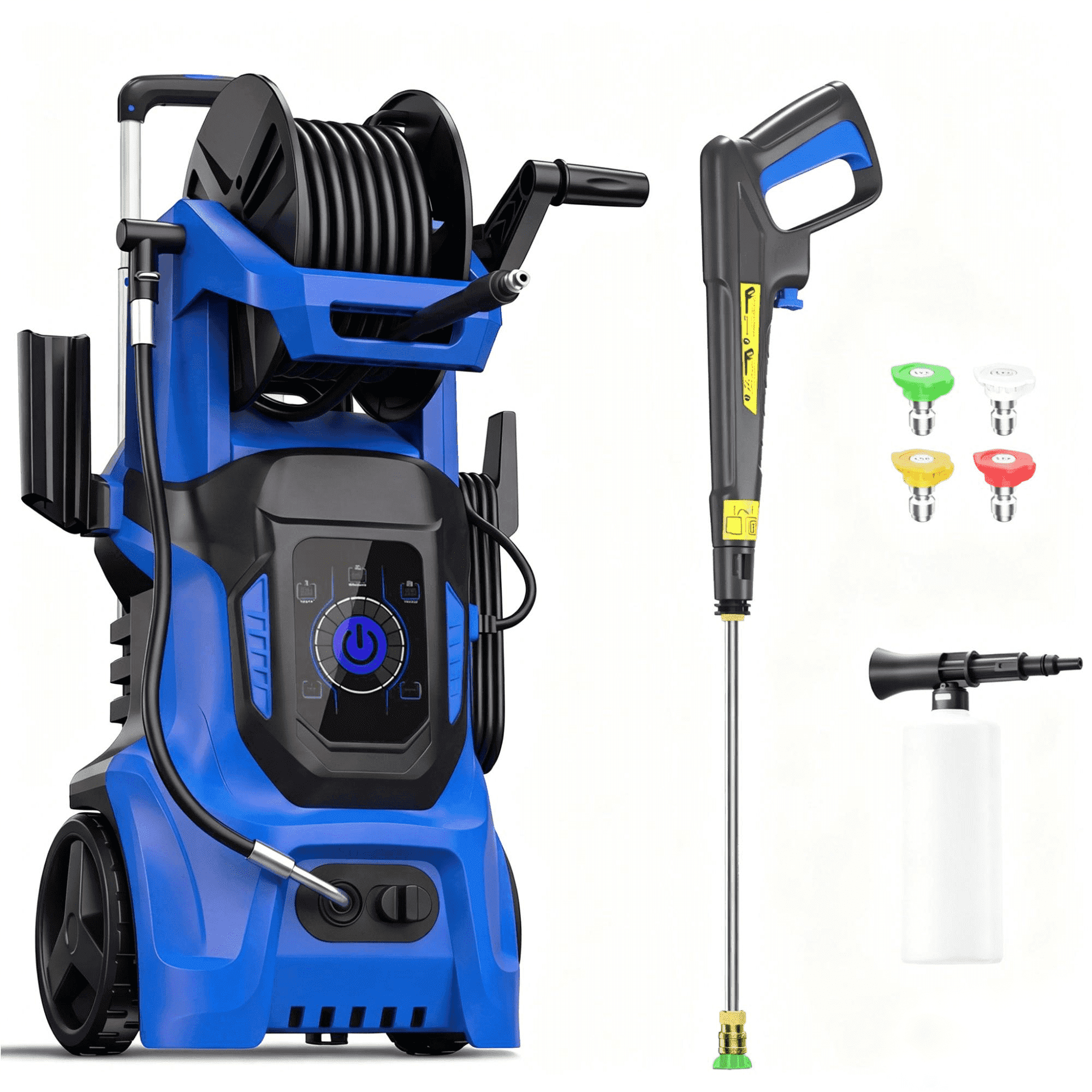 Electric Pressure Washer 4200PSI-Max 2.8GPM Power Washer Touch Screen Adjustable Pressure,4 Nozzles and 500ml Foam Cannon Power Washer Cleaning for Car, Home, Driveway, Yard, Outdoor, Gutter, Pool,