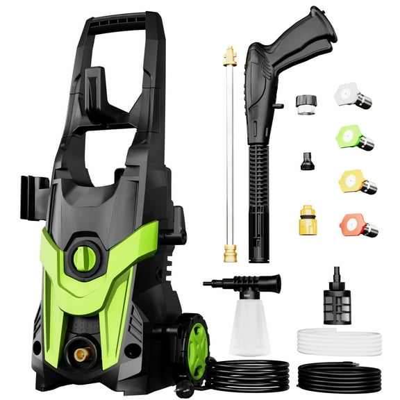 Electric Pressure Washer 4300 PSI 2.8 GPM, 2024 23ft Hose 35ft Power Cord,Upgraded Power Washer with 6ft Inlet, 4 Nozzle and Detergent Tank for Cars, Fences, Patio