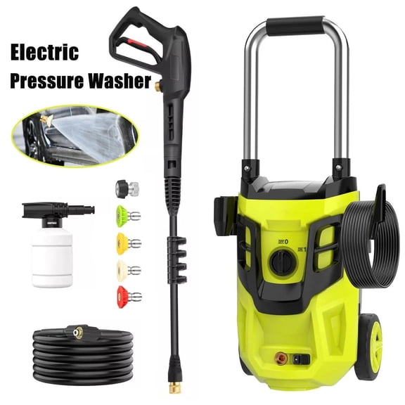 Electric Pressure Washer, 4300 PSI MAX 2.8 GPM with 4 Nozzles, Portable High Pressure Cleaning Machine Washer with 35FT Power Cord, 20FT Hose, for Cars, Driveways, Fences, Patios