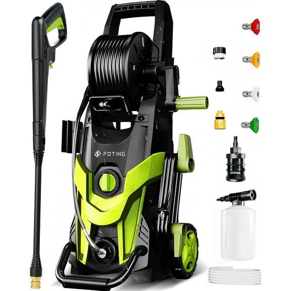 4500 PSI at 3.2 GPM Electric Pressure Washer, 4 Quick Connect Nozzles, Foam Cannon