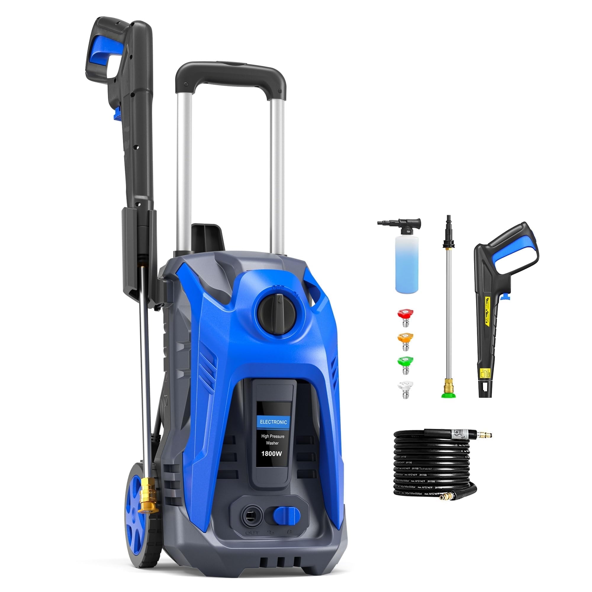 Electric Pressure Washer 4800 PSI 2.9 GPM Electric Power Washer with 25 FT Hose, 16.4 FT Power Cord, Soap Tank Car Wash Machine Blue Ideal Cleaning for Patio