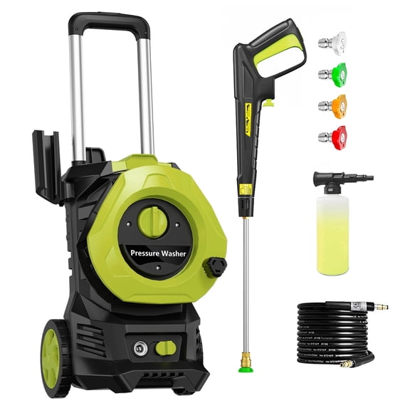 Electric Pressure Washer 4800PSI-Max 2.9GPM Power Washer with 25 Feet Hose,16.4 Feet Power Cord, Car Wash Machine Yellow Ideal Cleaning for Garden