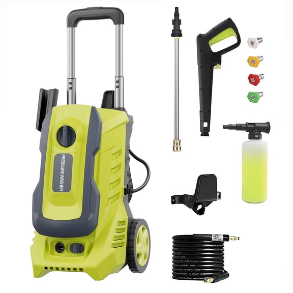 Electric Pressure Washer 4800PSI-Max 3.2GPM Power Washer Wash Machine Electric Powered with Foam Cannon for Car, Floor, Garage, Patio Washing, Yellow