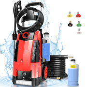 Electric Pressure Washer 5000 PSI, 3.0 GPM Power Washer with 4 Quick Connect Nozzles, Foam Cannon, High Pressure Washer for Gardens, Cars, Driveways, Patios(Red)