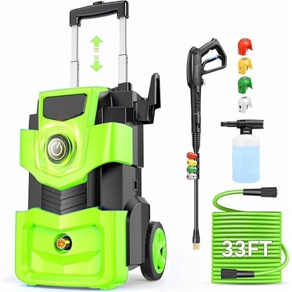 Electric Pressure Washer,5000PSI 4.0GPM High Power Washer with 33FT Extension Hose,Professional Washer Cleaner,4 Quick Connect Nozzles&500ml Soap Bottle for Cars/Fences/Driveways/Patios/Home Cleaning