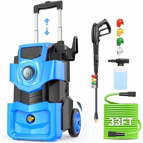 Electric Pressure Washer,5000PSI 4.0GPM High Power Washer with 33FT Extension Hose,Professional Washer Cleaner,4 Quick Connect Nozzles&500ml Soap Bottle for Cars/Fences/Driveways/Patios/Home Cleaning