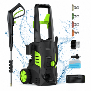 Hidrolavadora eléctrica, 5000PSI máx 3.0 GPM, hidrolavadora portátil de 1800W con cable de 25FT, manguera de 23FT, 5 boquillas de rociado y cañón de espuma para auto, entrada, patio, cerca