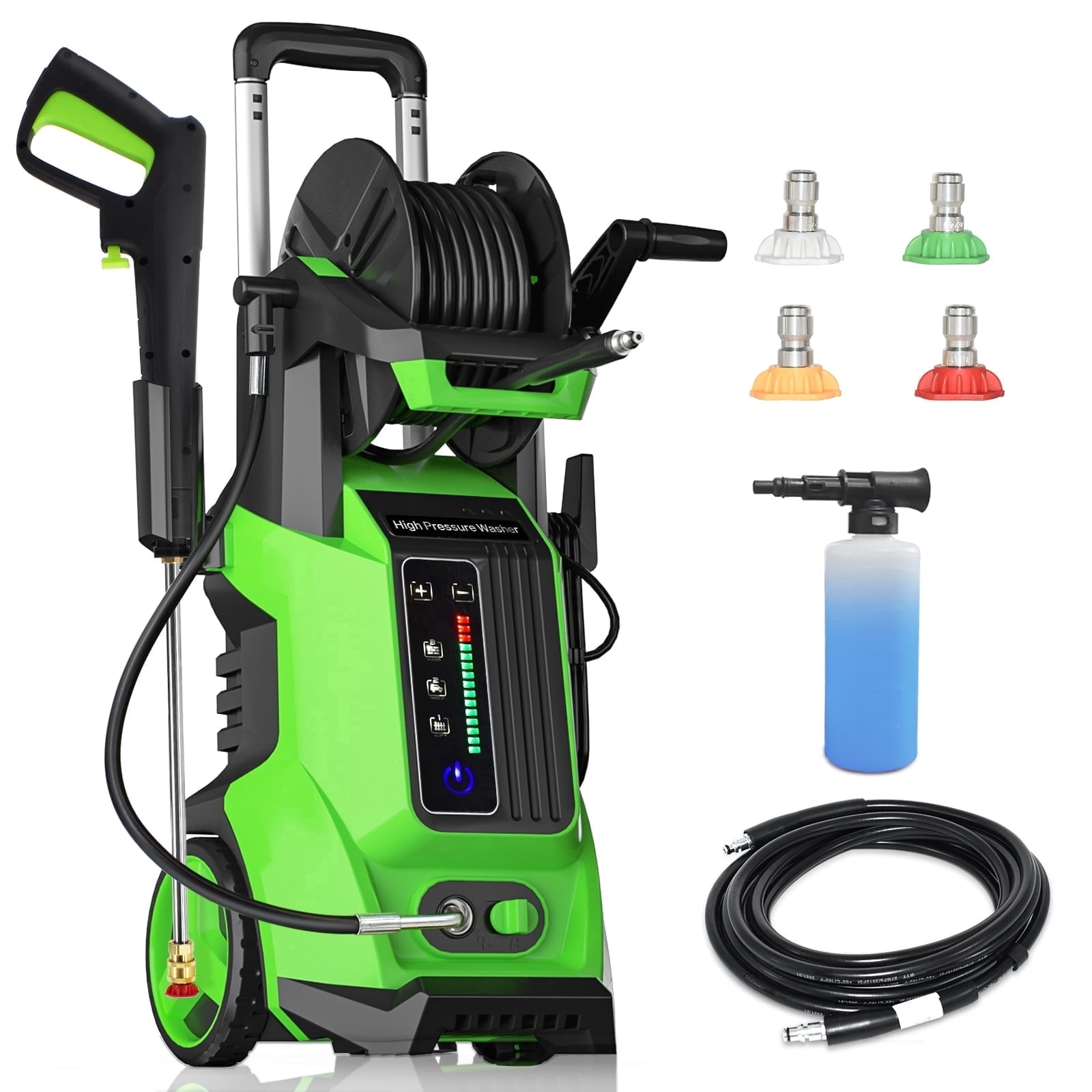 Electric Pressure Washer 5000PSI-Max 3.6GPM Power Washer Touch Screen Adjustable Pressure,4 Nozzles and 500ml Foam Cannon Power Washer Cleaning for Patio