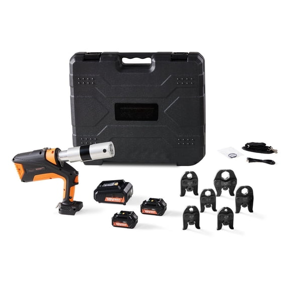 Electric Pro Press Tool 18V, Pipe Crimping Tool for 1/2"-2" Copper, PEX, Stainless Steel, 360 Rotation Automatic Crimper with 6 Jaws