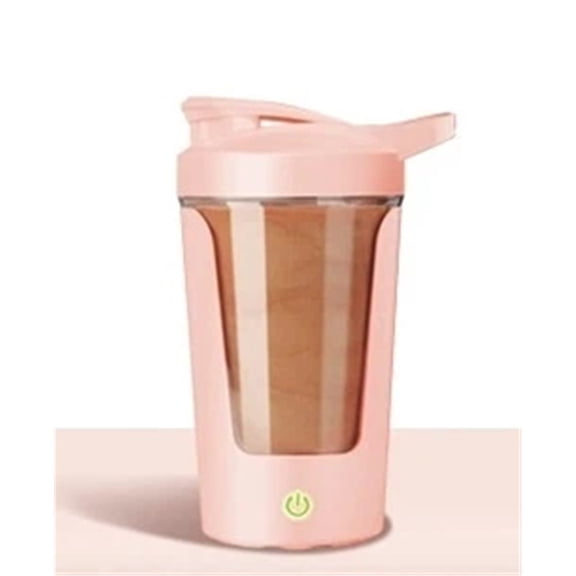 Electric Protein Shaker Bottle, BPA Free, USB Rechargeable Protein Shake Mixer, Portable Mixer Cup Auto Mixing Mug for Protein Shakes and Coffee, (Pink 450ML)
