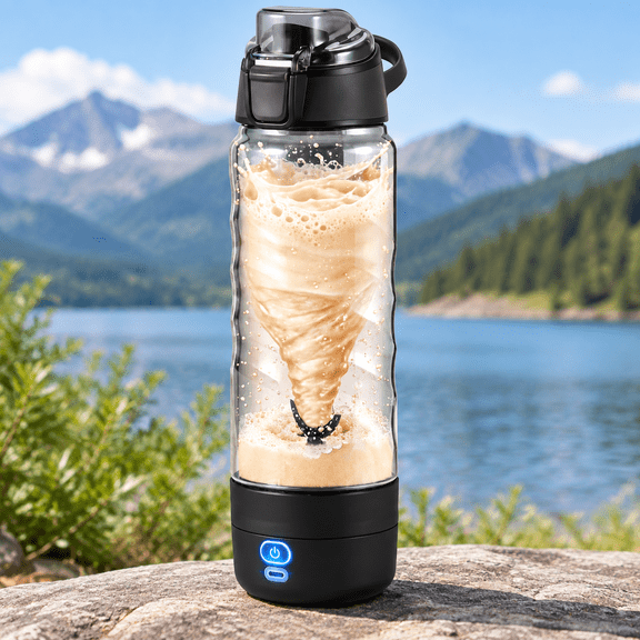 Electric Protein Shaker Bottle No Clumps, Smooth Every Time | USB-C Rechargeable Vortex Mixer | Leakproof Double-Lock Lid | 24oz BPA-Free Tritan | Blender For Protein Shakes & Meal Replacement