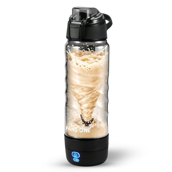 Electric Protein Shaker Bottle with Double-Locking Leak-Proof Lid, 24oz USB-C Rechargeable Vortex Mixer, BPA-Free Tritan Self-Stirring Cup for Protein Shakes & Meal Replacements, Gym & Travel, Black