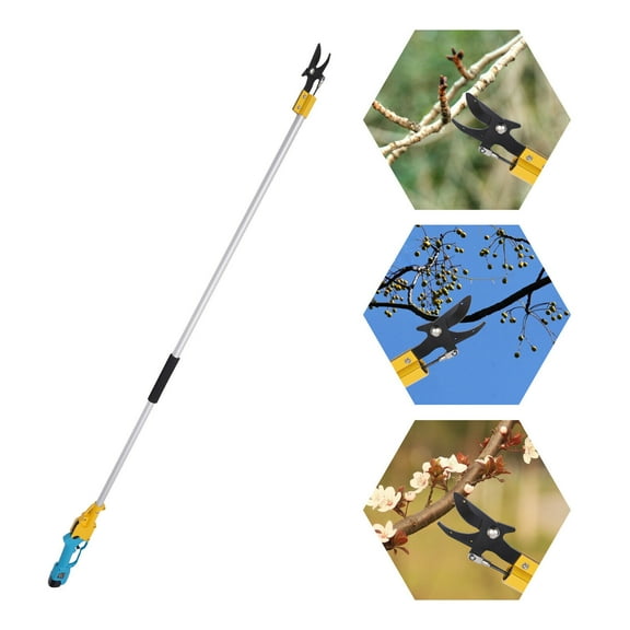 Electric Pruner Cordless Pruning Shears Extension Pole +2 Lithium Battery for Fruit Trees, Vineyards, Green Belt