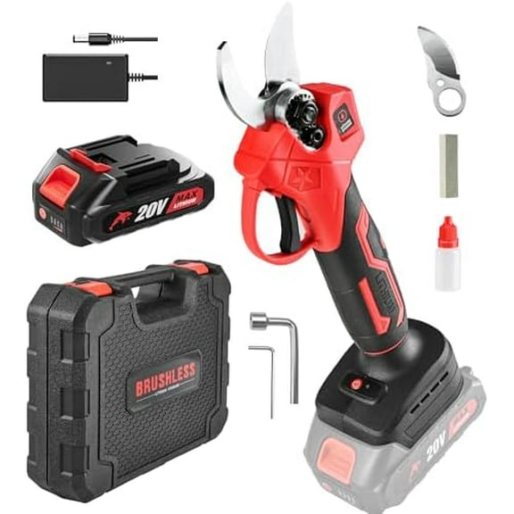 Electric Pruning Shears, 25mm 1" Cutting Diameter Cordless Power Pruner for Gardening with 2.0Ah Battery, Tree Pruner Branch Cutter$$Garden &