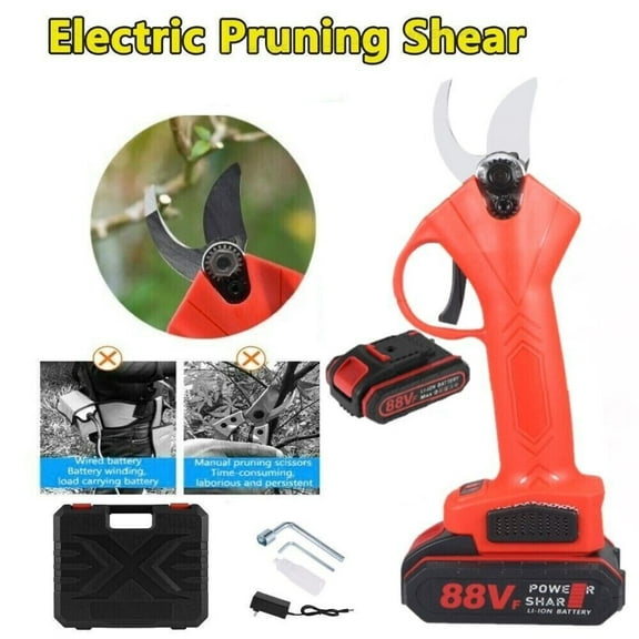Electric Pruning Shears, 30mm Professional Electric Pruning Shears with 88V / 6500mAh Battery, Cordless Pruning Shears for Gardening Vines Fruit Tree