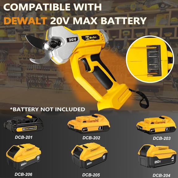 Electric Pruning Shears Cordless Compatible with DeWalt 20v Battery,2 Inch Brushless tree trimmer,Garden Pruners Tool with LCD Display & SK5 Blades(Tool Only,No Battery)001
