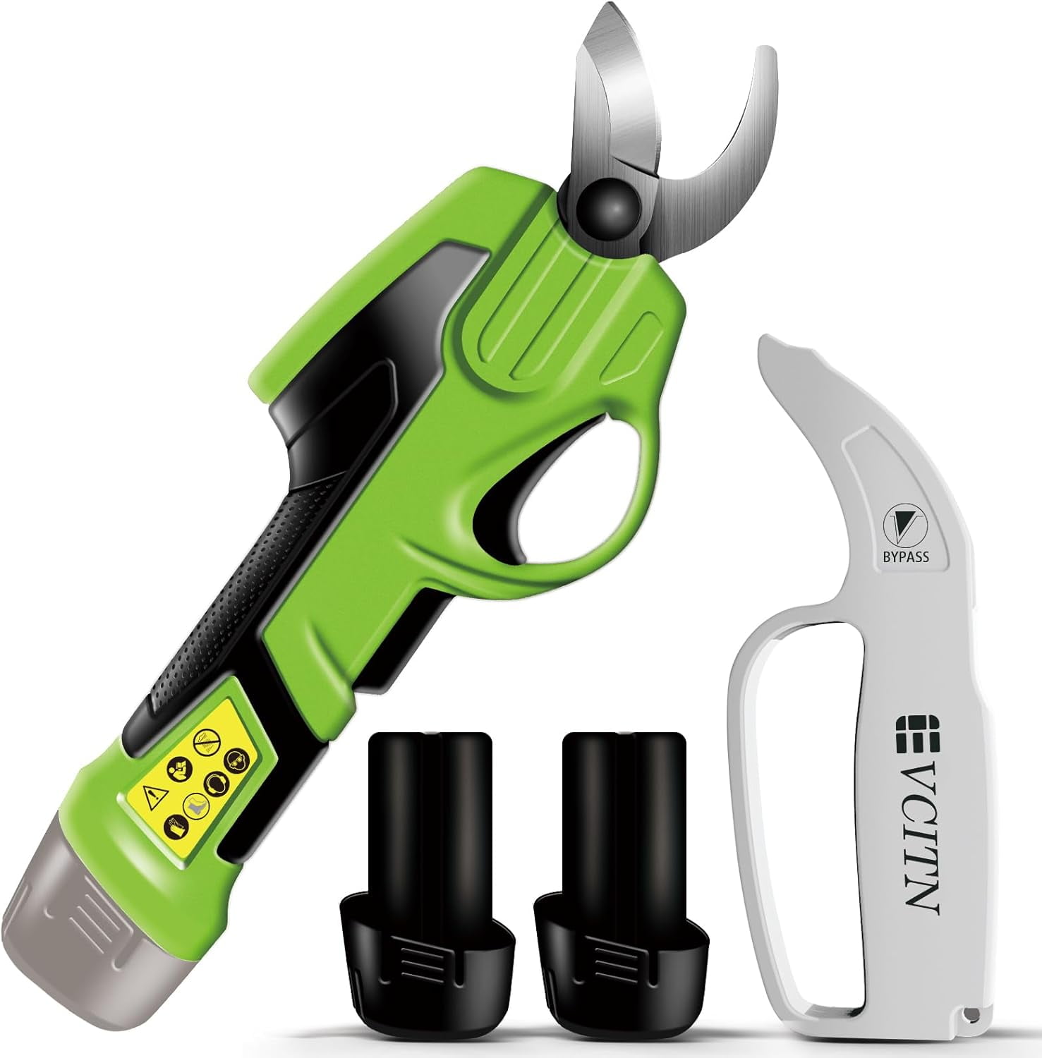 Electric Pruning Shears For Gardening, 2x2Ah Battery, Extra Bypass