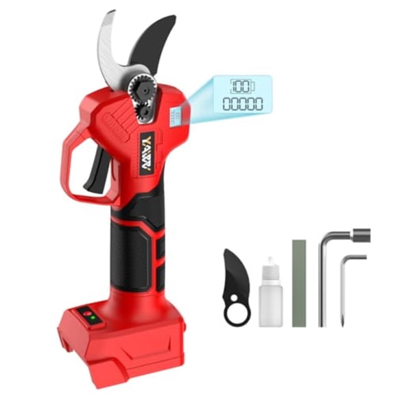Electric Pruning Shears for Milwaukee M18 Battery Portable Cordless Pruning Shears with LCD DisplaySK5 Blades Adjustable Cutting Diameter 0.8-1.2 Inch for Gardening Tree Pruning NO Battery