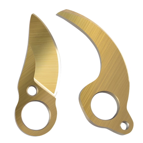 Electric Pruning Shears Replacement Blade, Gold Titanium-Coated SK5 Steel Moving & Fixed Set, Sharp Long-Lasting Rust-Resistant Accessory for Cordless Battery Powered Pruner, Easy Install