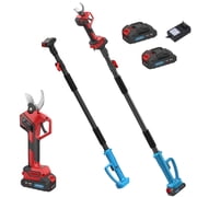 Electric Pole Saw with Reach Up to 13-Feet Pole and Portable Bag.1.1Inch Pole Saws for Tree Trimming,Cordless Pole Tree Trimmer Included 2Pcs 2A Battery