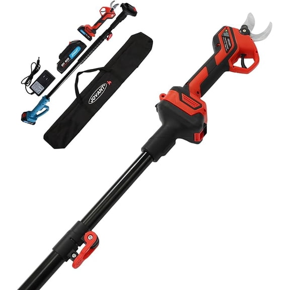 Electric Pole Saw with Reach Up to 13-Feet Pole and Portable Bag.1.1Inch Pole Saws for Tree Trimming,Cordless Pole Tree Trimmer (Included 2Pcs 2A Battery)