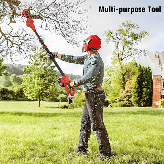 Electric Pruning Shears with 6ft Extension Pole, Heavy Duty Cordless Tree Trimmer with 2 Batteries for Garden Branches up to 1.6 Inch