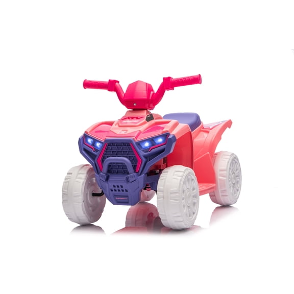Electric Quad for Toddlers 3–5,6V Kids Ride-On ATV, Mini 4-Wheeler Pink, RWD, Off-Road Tires