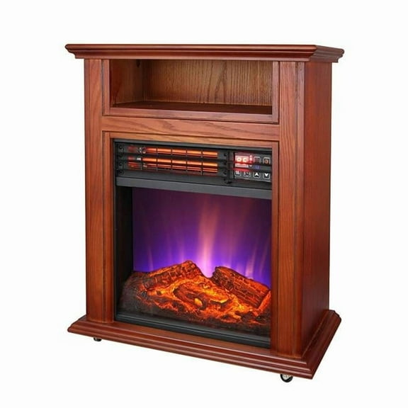Electric Quartz Fireplace, Walnut