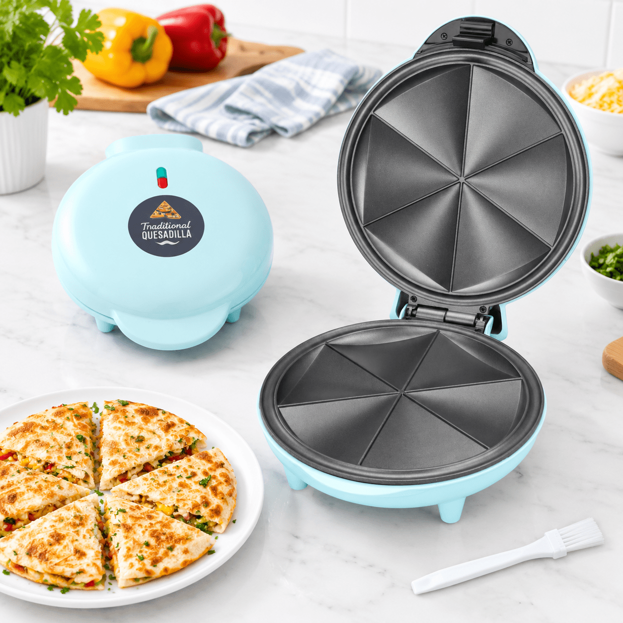 Electric Quesadilla Maker Panini Grill Press, 9.5 Inch, 6 Wedge Non ...
