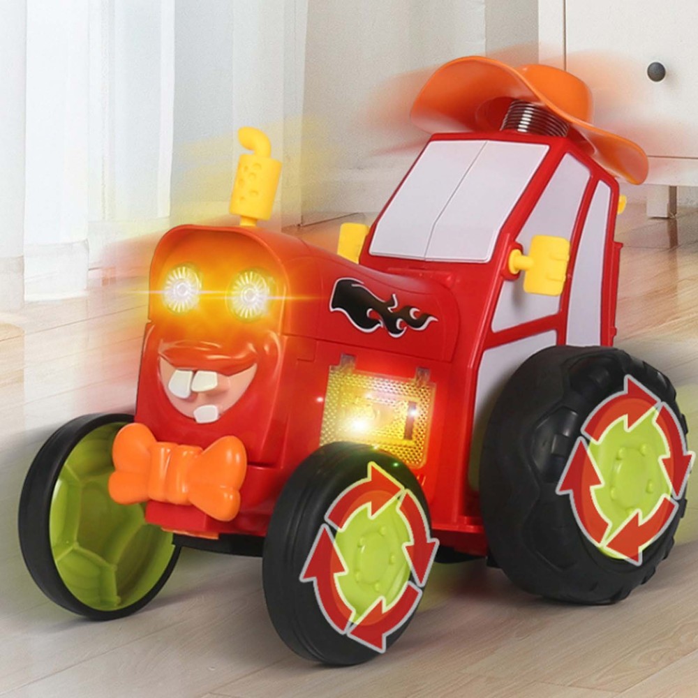 Electric RC Jumping Car Stunt Car Toy Funny Rotating Vehicle Mini RC Stunt Light Music Jumping