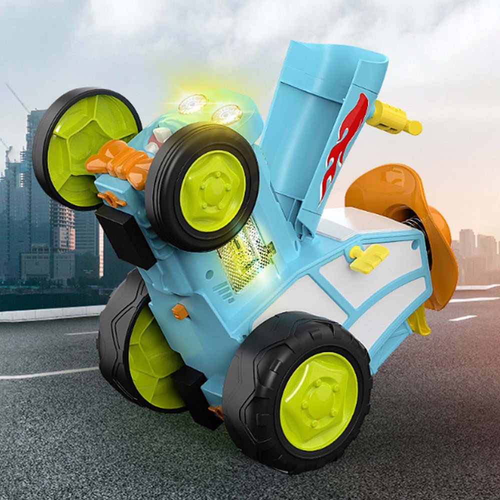 Electric RC Jumping Car Stunt Car Toy Funny Rotating Vehicle Mini RC Stunt Light Music Jumping