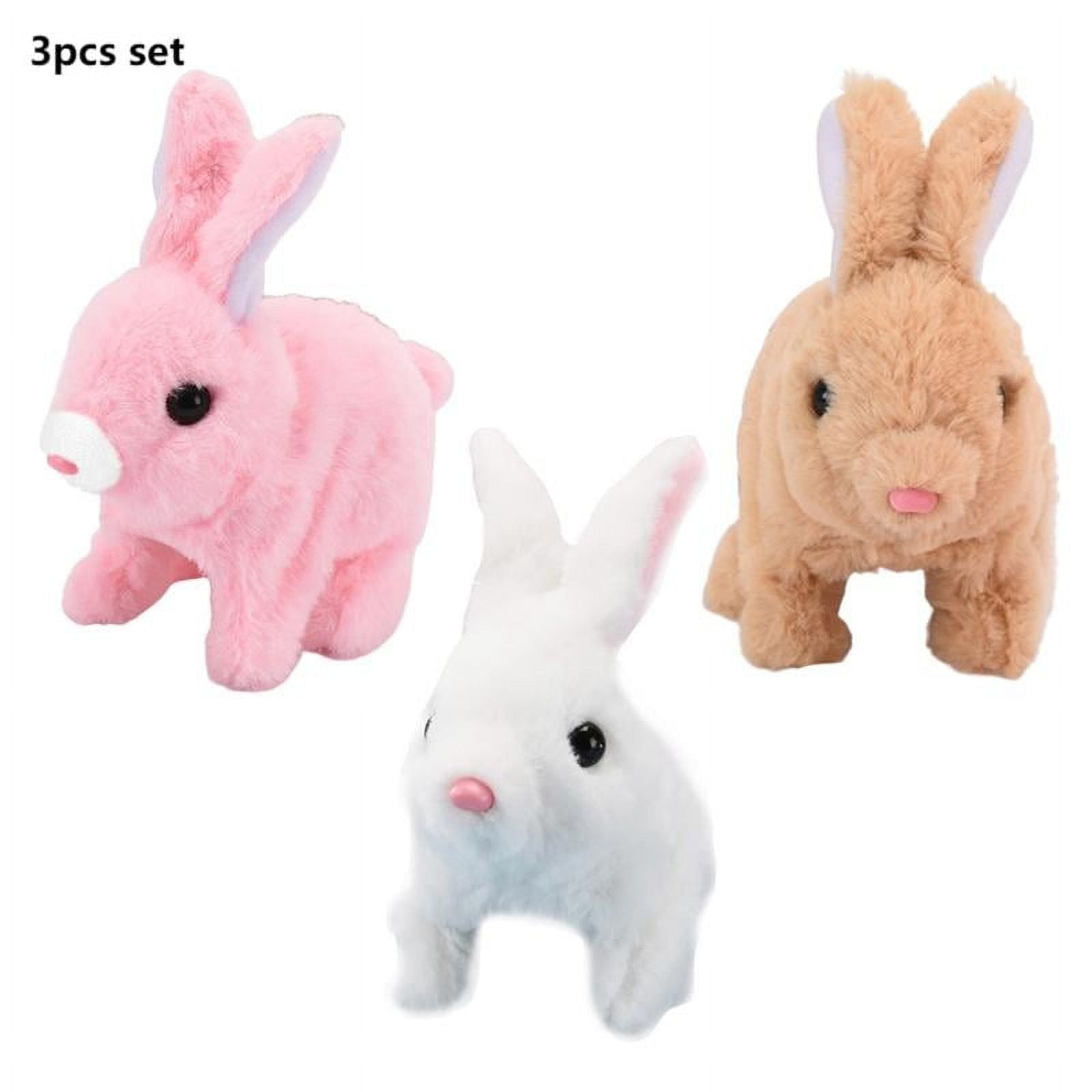 Electric Rabbit Toy Plush Bunny Battery Operated Hopping Animal Rabbit ...