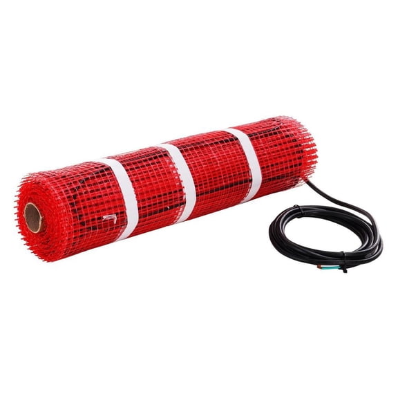 Electric Radiant Floor Heating Mat, 30 Sq Ft in-floor warming system with digital floor sensing thermostat and installation monitor