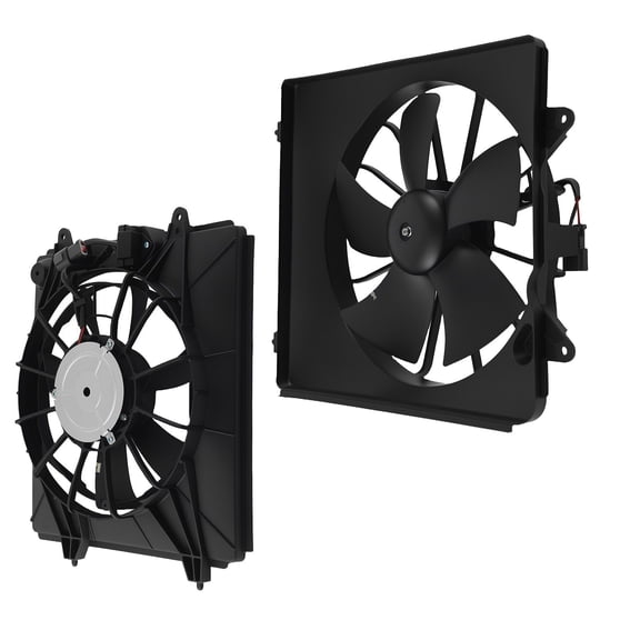 Electric Radiator Cooling Fan Assembly for Honda CR-V 2.4L 2007-2009, 2-Piece Set, OE HO3115139 HO3110116 19015RZAA01, 2-Pin Plastic Engine Cooling System Direct Replacement