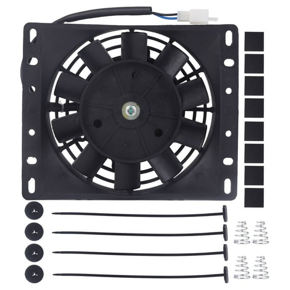 Electric Radiator Cooling Kit 6 Slim Black 600CFM 3000RPM Universal