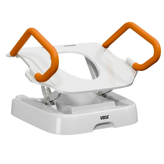 Electric Raised Toilet Seat, Powered Toilet Seat Riser for Seniors, Elevated Toilet Seat with Handles, Toilet Lift Assist, Support to 330LBS, AX12