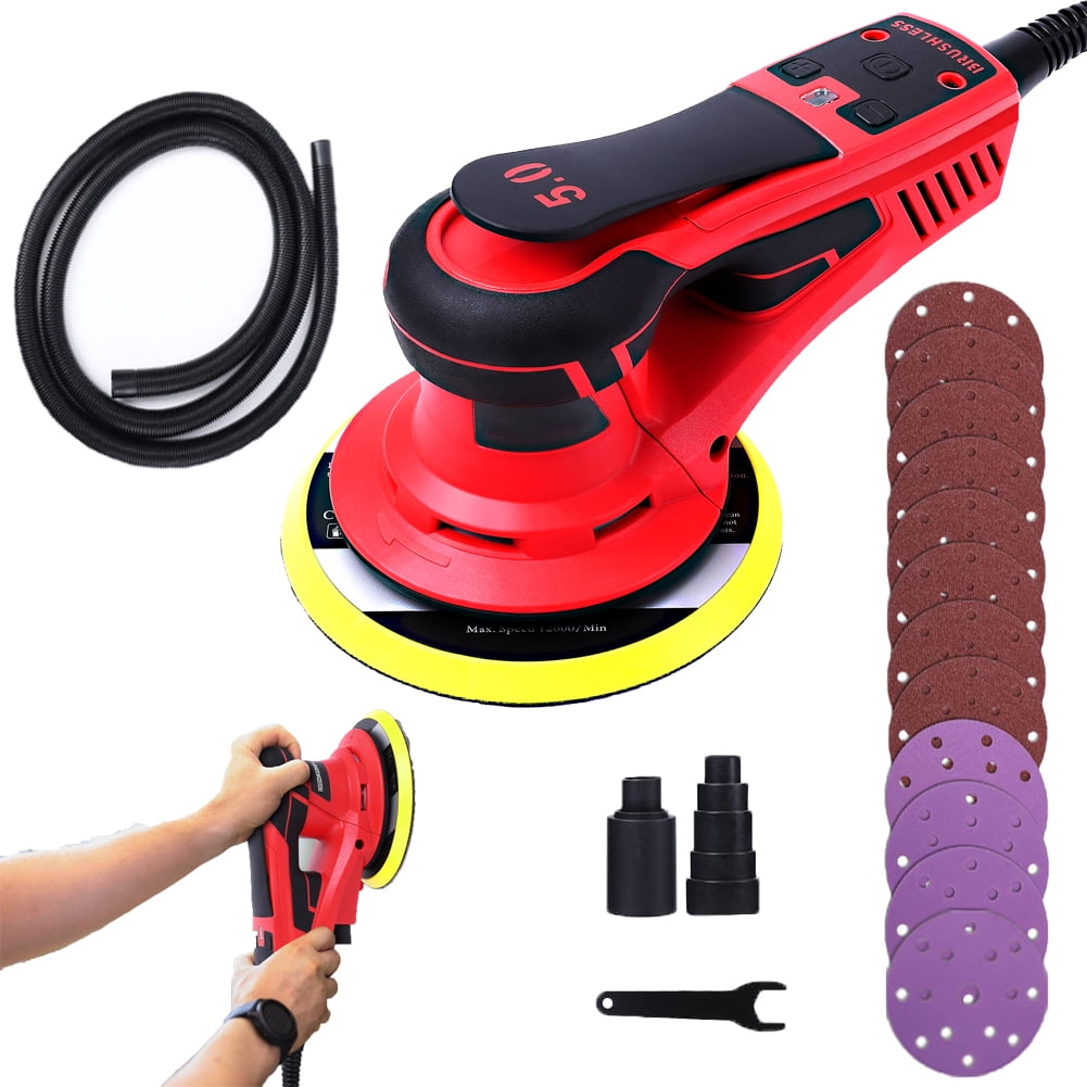 Electric Random Orbital Sander, Brushless 350W Motor Multifunction Variable Speed Corded