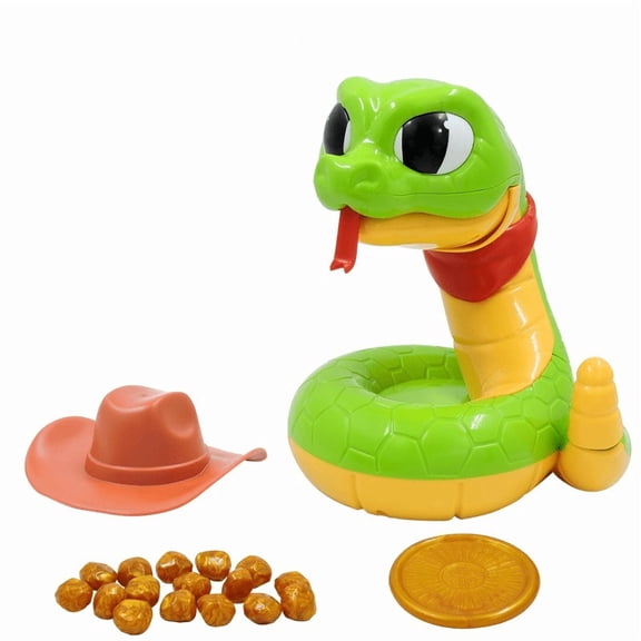 Electric Rattlesnake Toy with Motion Sensor & Sound - Gold Nugget Stealing Challenge Game - Western Cowboy Themed Tabletop Party Prank Toy for Kids & Family