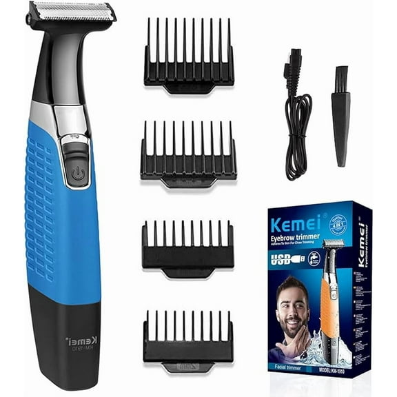 Electric Razor, Beard Trimmer Men, Waterproof Beard Grooming,Cordless USB Rechargeable Body Groomer and Hair Remover for Eyebrow, Beard Facial& Body Hair for Men and Women