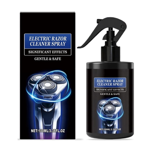 Electric Razor Cleaner Spray, Gentle Grooming Tool Odor Removal Maintenance Cleaning Agent for Electric Shavers & Razor Blades, 3.38 fl oz