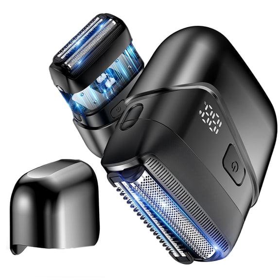 Electric Razor,Cordless Electric Shaver for Men,Upgraded Foil Shaver with double Floating Blades,100-Min Runtime, IPX6 Waterproof Wet/Dry LED Display USB Type C Rechargeable Black