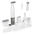 thumbnail image 1 of MTUYELI Electric Razor for Women - 8 in 1 Personal Replaceable Facial Eyebrow Razors & Nose Hair Trimmer, Wet Dry Bikini Trimmer, White, 1 of 8